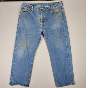 Levi's Jeans 501XX Men's 38x30 Button Fly Relaxed Fit Straight Distressed